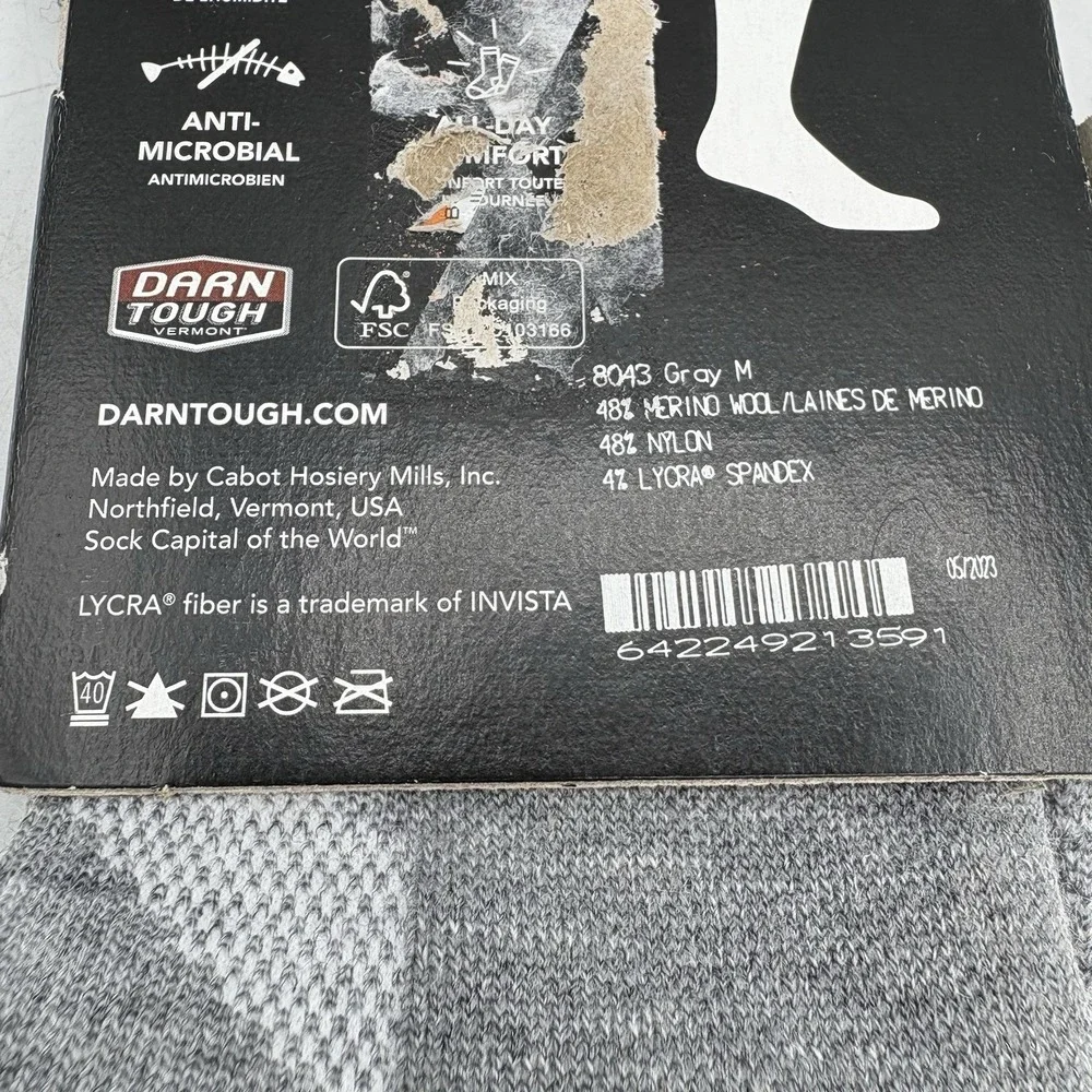 Darn Tough Socks Mens Womens Med Heady Yeti Over Calf Midweight Ski Snowboard